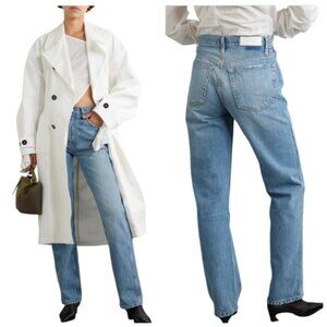 Redone 90s High Rise Loose Jeans High Tide Wash Straight Leg $275 Size 28  J1783